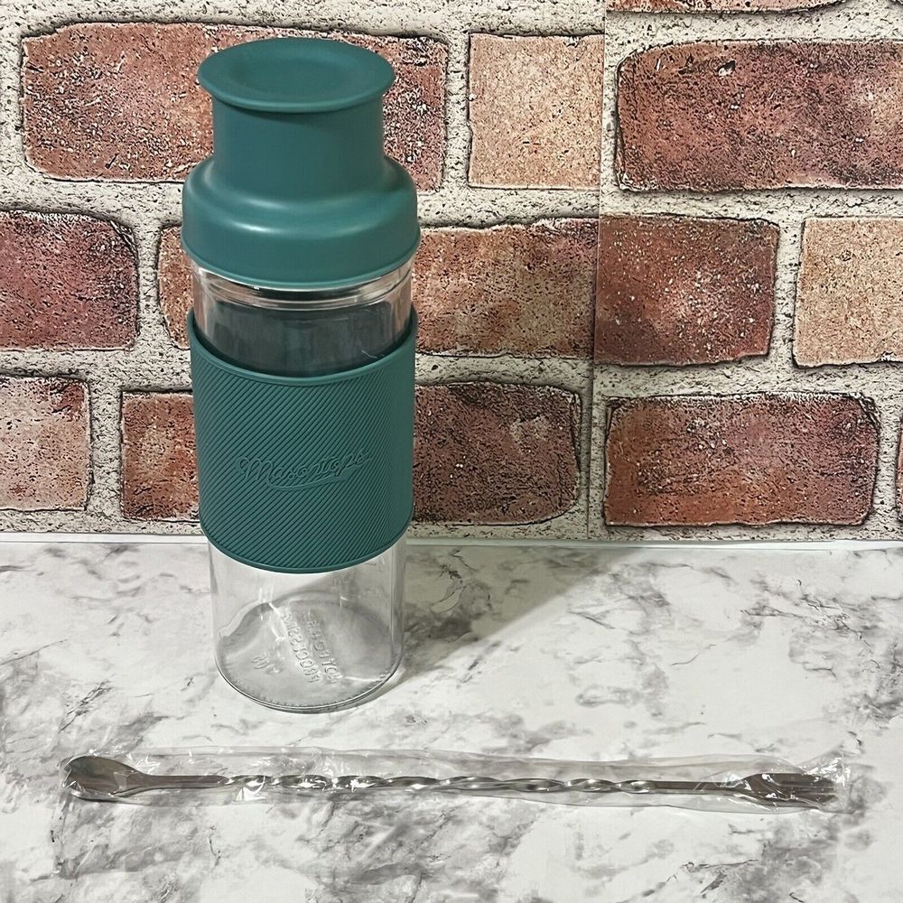 MASONTOPS Mason Jar Cocktail Shaker Kit in Teal NWT